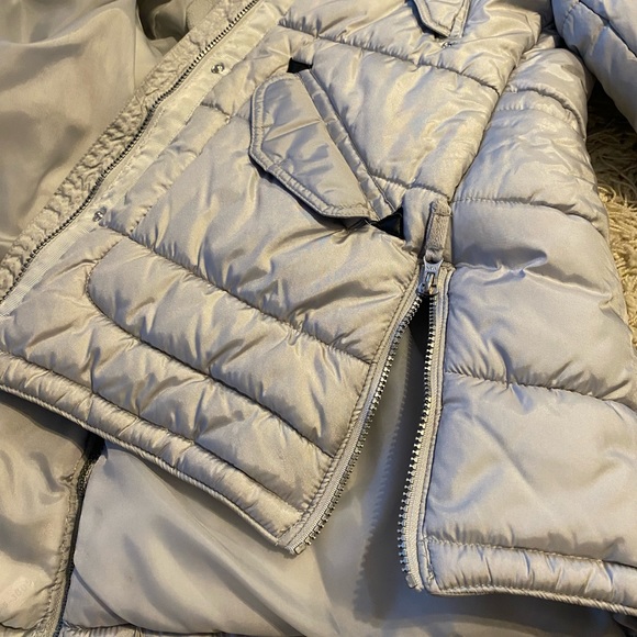 London Fog Girls Hooded Puffer Winter Jacket M( 10/12) light gray - Picture 5 of 16